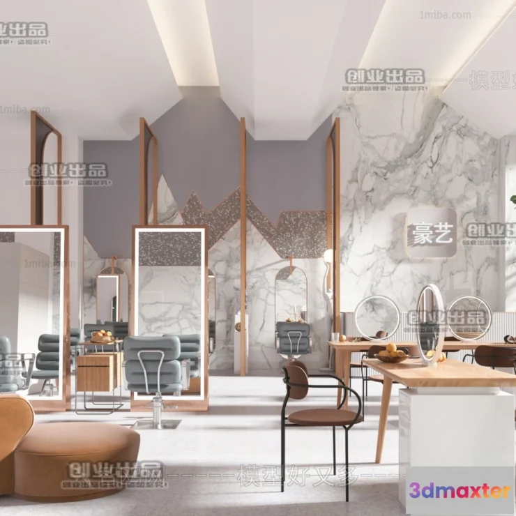 1125394 - HAIR SALON - 3D SCENES - VRAY RENDER - 004