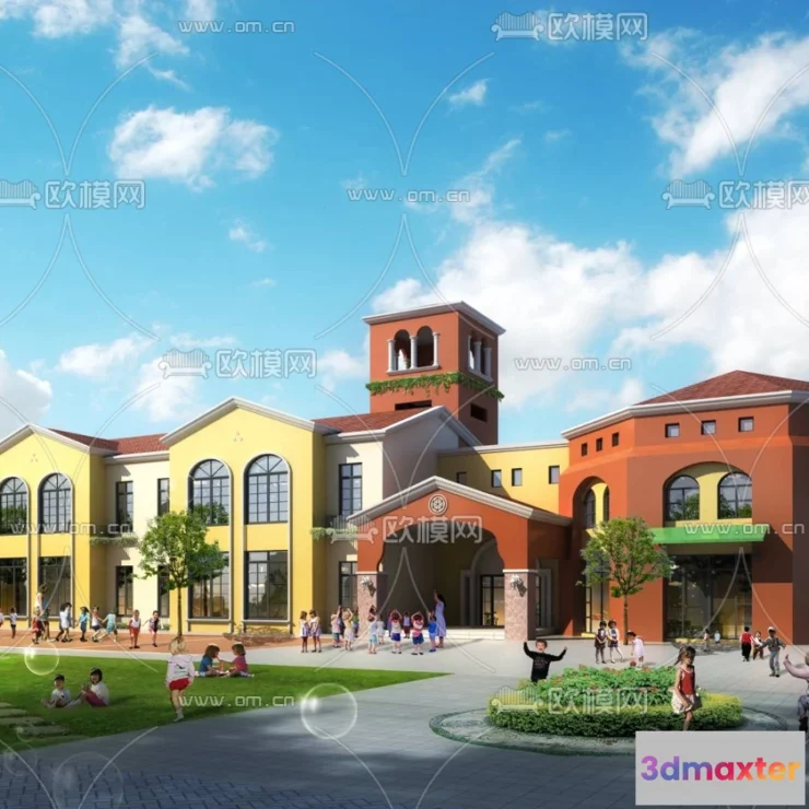 1240160 - KINDERGARTEN - VRAY  CORONA - 3D MODEL - 1204