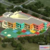 1240212 - KINDERGARTEN - VRAY  CORONA - 3D MODEL - 1230