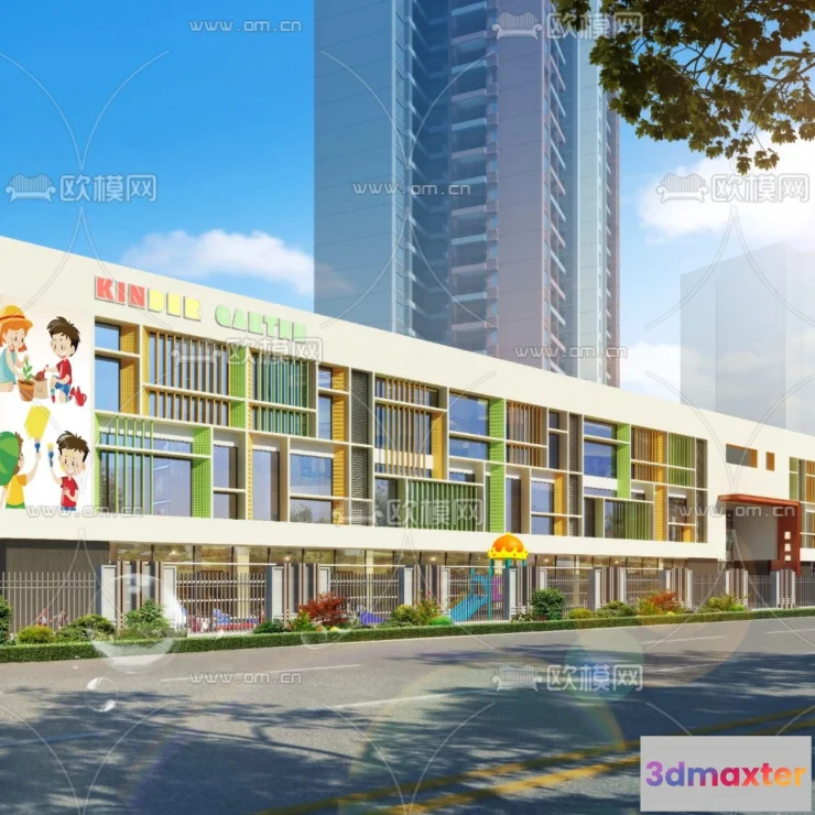 1240324 - KINDERGARTEN - VRAY  CORONA - 3D MODEL - 1286