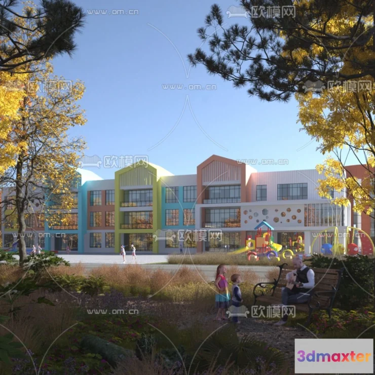 1240408 - KINDERGARTEN - VRAY  CORONA - 3D MODEL - 1328