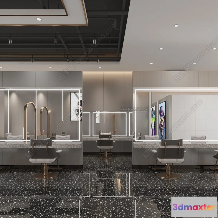 1358325 - Hair Salon - 3D Interior Scene - 3D Models - 059 3D Max