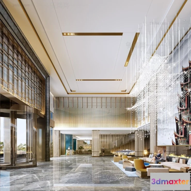 1358764 - Hotel - Lobby - 3D Interior Scene - 3D Models - 434 3D Max