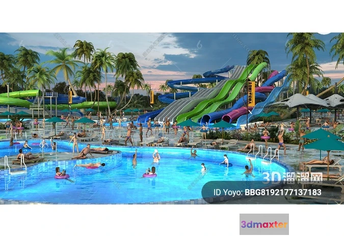 1358976 - Amusement Park for Kid - 3D Model - 001 3D Max