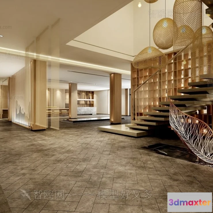 1359550 - Hotel - Lobby - 3D Interior Scene - 3D Models - 446 3D Max