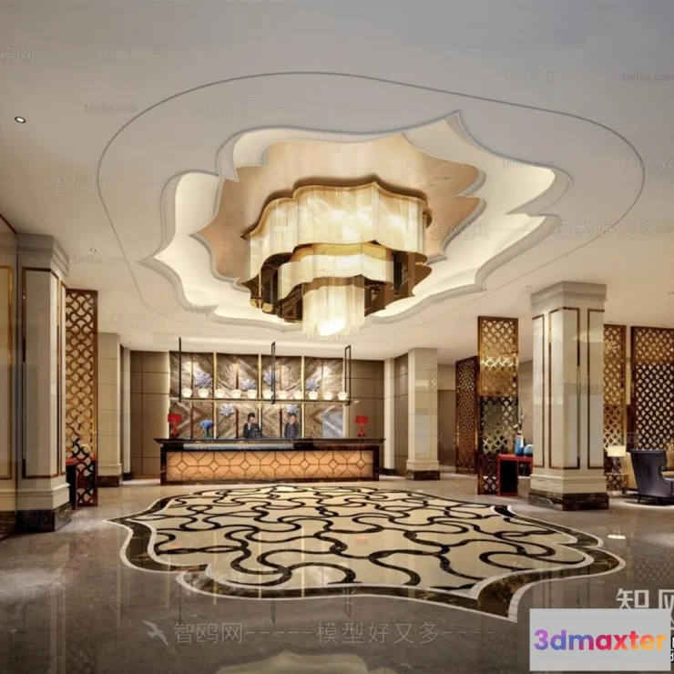 1360198 - Hotel - Lobby - 3D Interior Scene - 3D Models - 455 3D Max