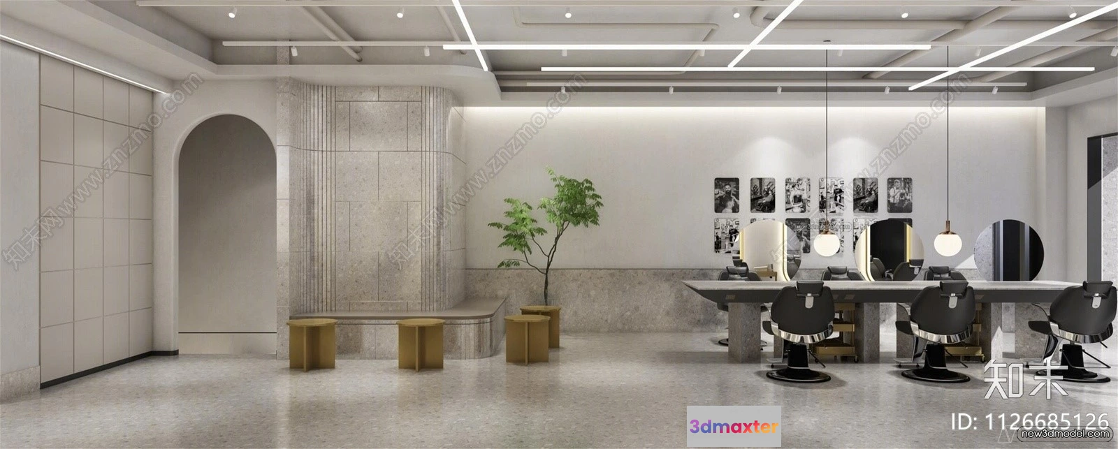 1360356 - Hair Salon - 3D Interior Scene - 3D Models - 089 3D Max