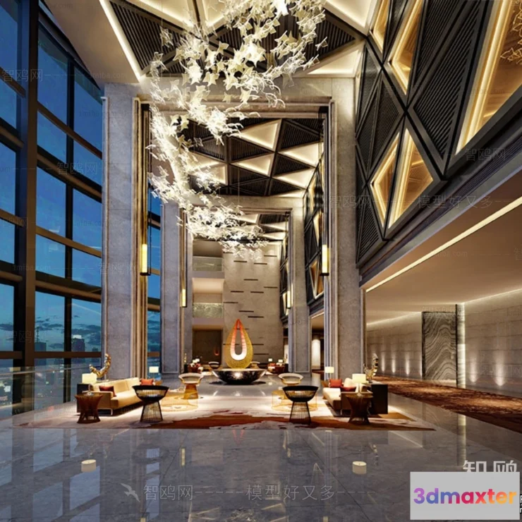 1361660 - Hotel - Lobby - 3D Interior Scene - 3D Models - 476 3D Max