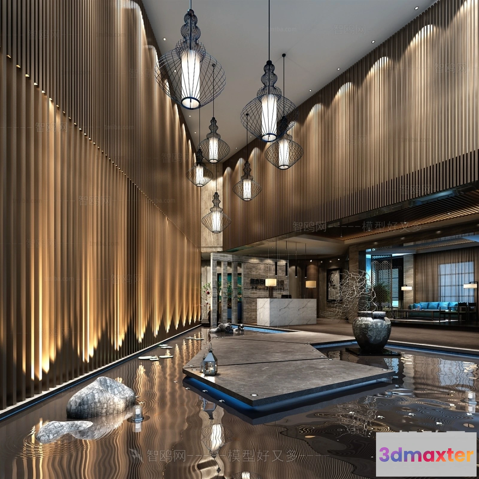 1362048 - Hotel - Lobby - 3D Interior Scene - 3D Models - 482 3D Max