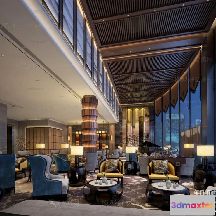 1362239 - Hotel - Lobby - 3D Interior Scene - 3D Models - 485 3D Max