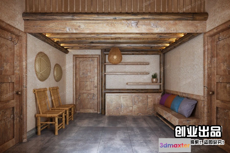 1362930 - Homestay 3D Interior Scene - 3D Models - 010 3D Max