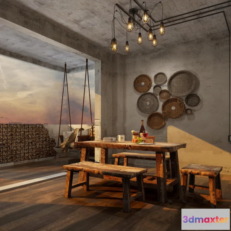 1363058 - Homestay 3D Interior Scene - 3D Models - 012 3D Max