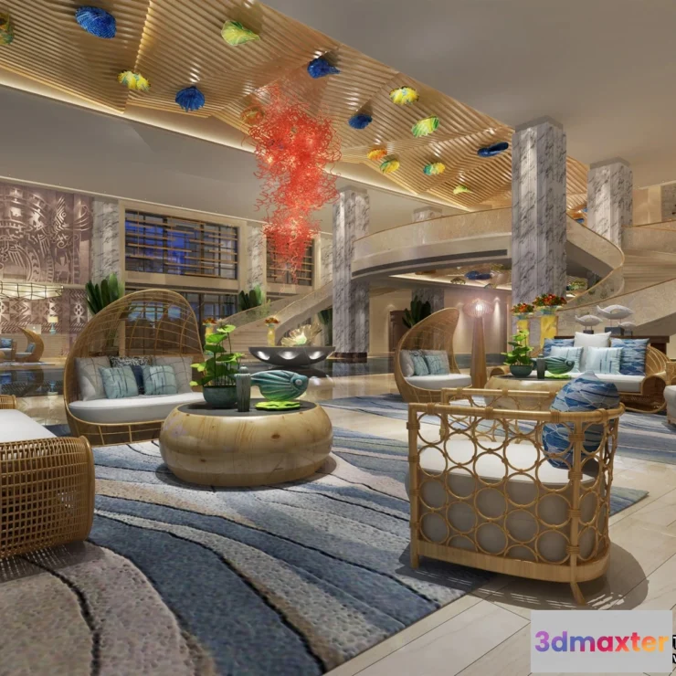 1363439 - Hotel - Lobby - 3D Interior Scene - 3D Models - 503 3D Max