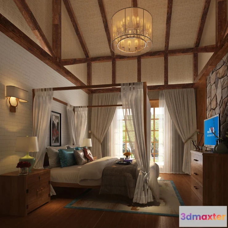 1363444 - Homestay 3D Interior Scene - 3D Models - 017 3D Max