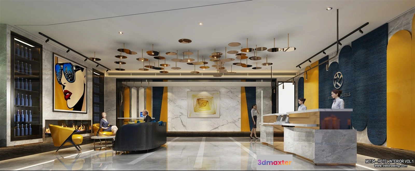 1363847 - Hotel - Lobby - 3D Interior Scene - 3D Models - 509 3D Max