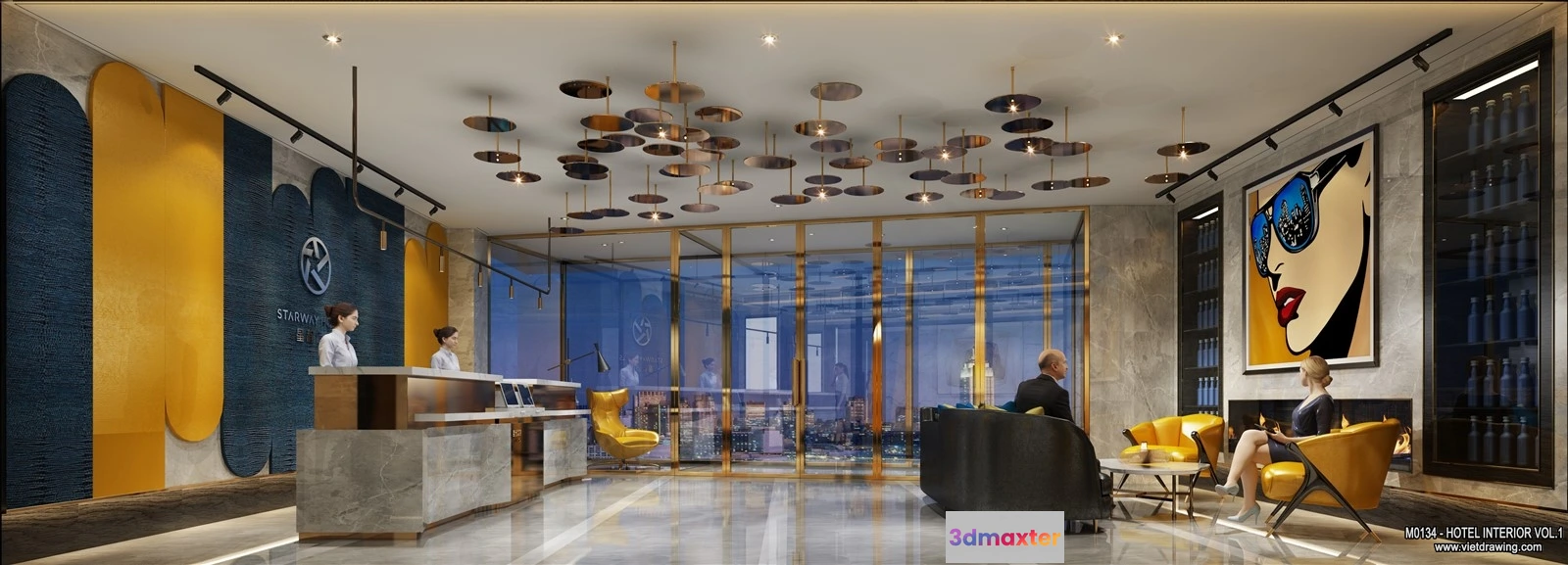 1363907 - Hotel - Lobby - 3D Interior Scene - 3D Models - 510 3D Max