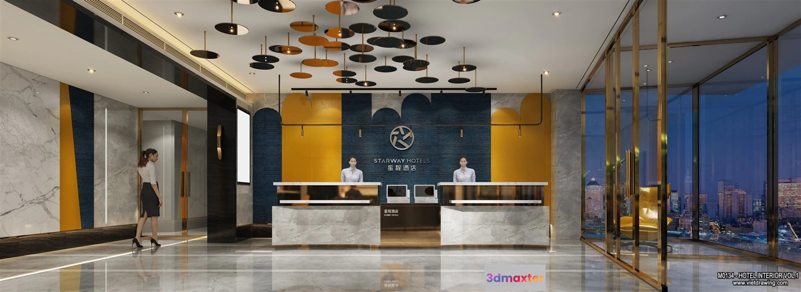 1363972 - Hotel - Lobby - 3D Interior Scene - 3D Models - 511 3D Max