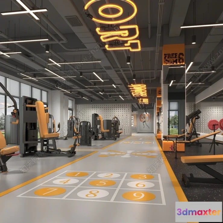 1365180 - GYM - 3D Interior Scene - 3D Models - 043 3D Max