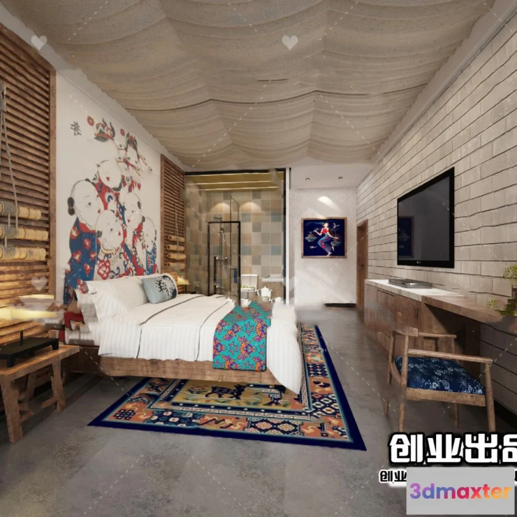 1365542 - Homestay 3D Interior Scene - 3D Models - 048 3D Max