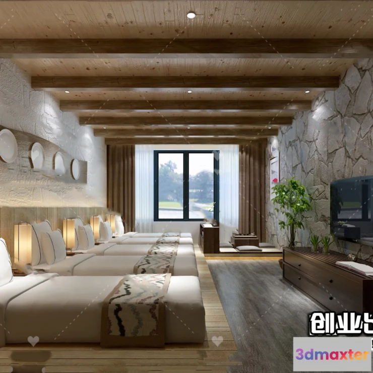 1366003 - Homestay 3D Interior Scene - 3D Models - 055 3D Max