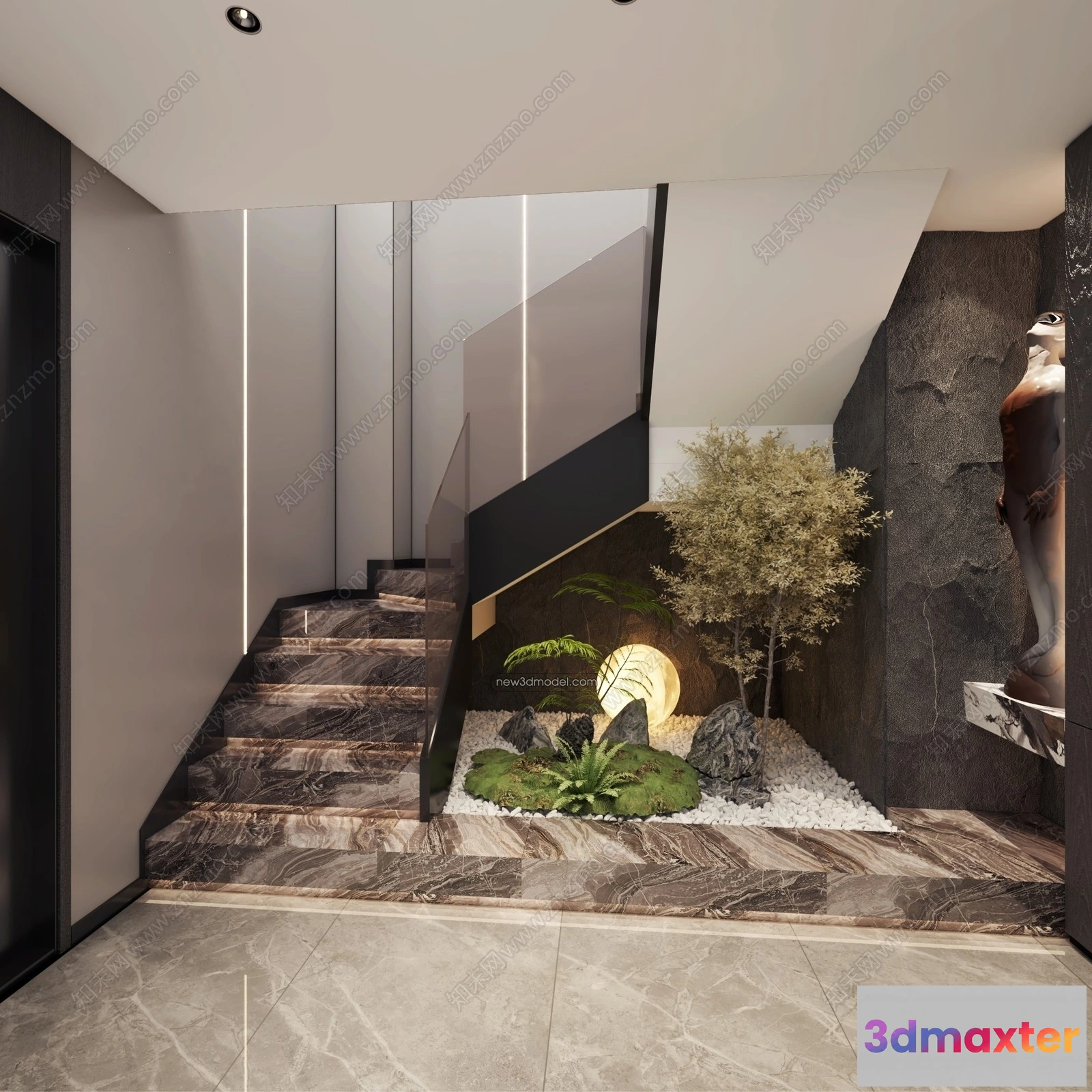 1366264 - Staircase Decoration - 3D Interior Scene - 3D Models - 035 3D Max