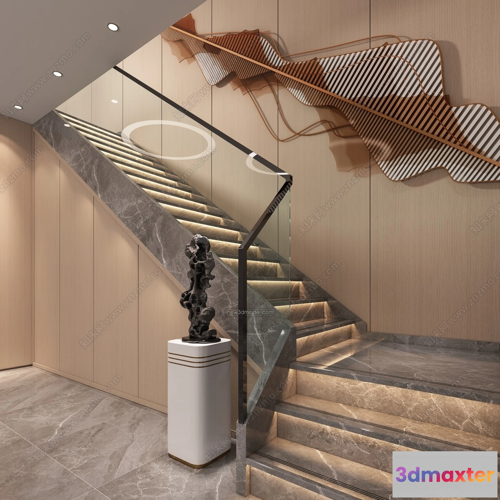 1366524 - Staircase Decoration - 3D Interior Scene - 3D Models - 039 3D Max