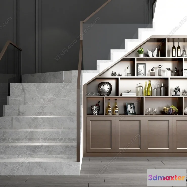 1368080 - Staircase Decoration - 3D Interior Scene - 3D Models - 063 3D Max