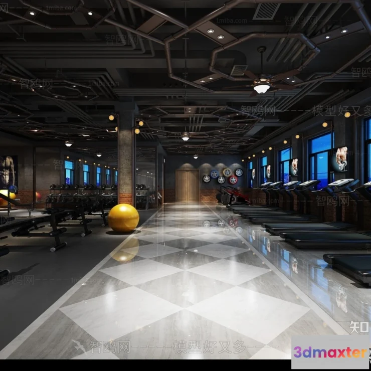 1368930 - GYM - 3D Interior Scene - 3D Models - 098 3D Max