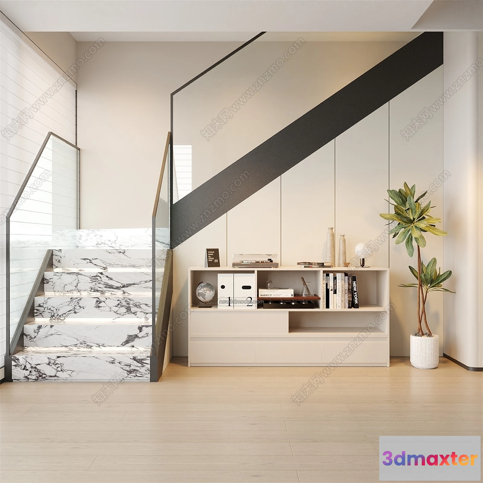 1369865 - Staircase Decoration - 3D Interior Scene - 3D Models - 089 3D Max