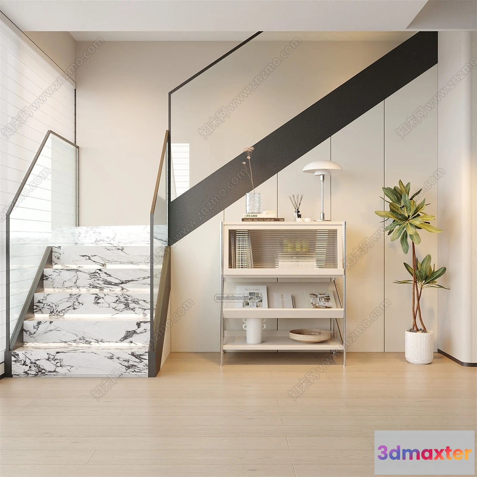 1370000 - Staircase Decoration - 3D Interior Scene - 3D Models - 091 3D Max