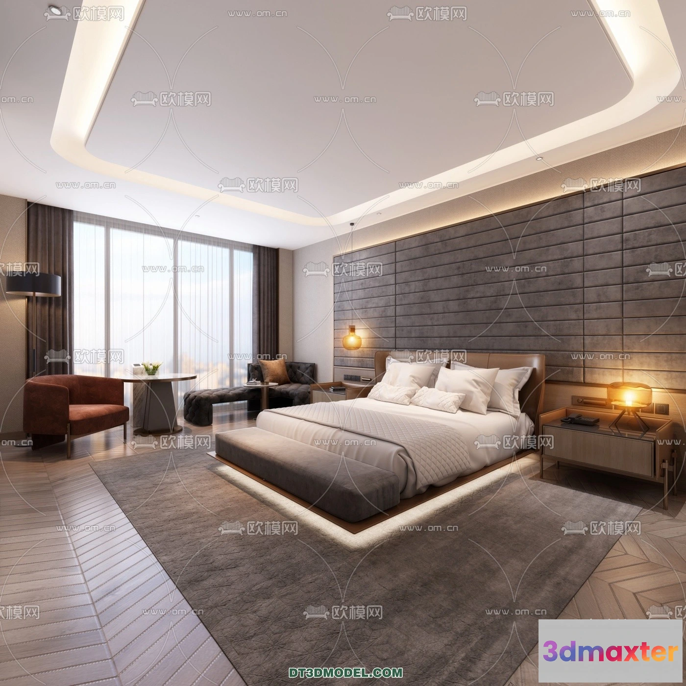 1371451 - Bedroom For Hotel - 3D Scene - Interior Design - 004 3D Max