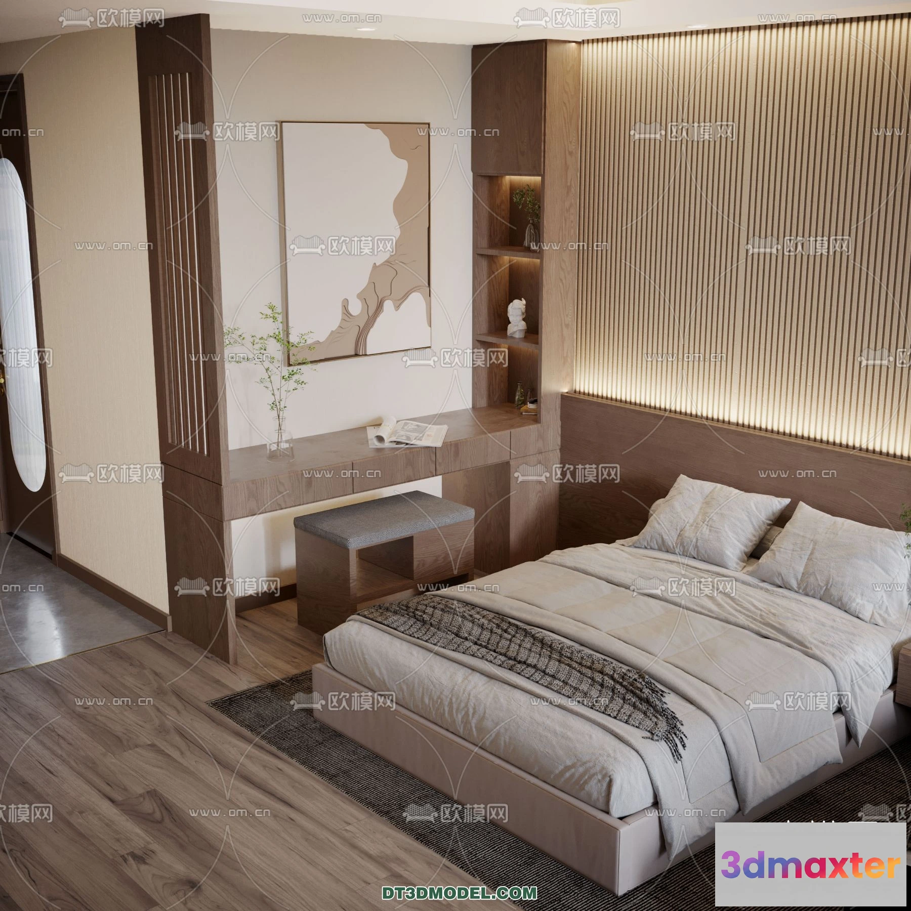 1372268 - Bedroom For Hotel - 3D Scene - Interior Design - 016 3D Max