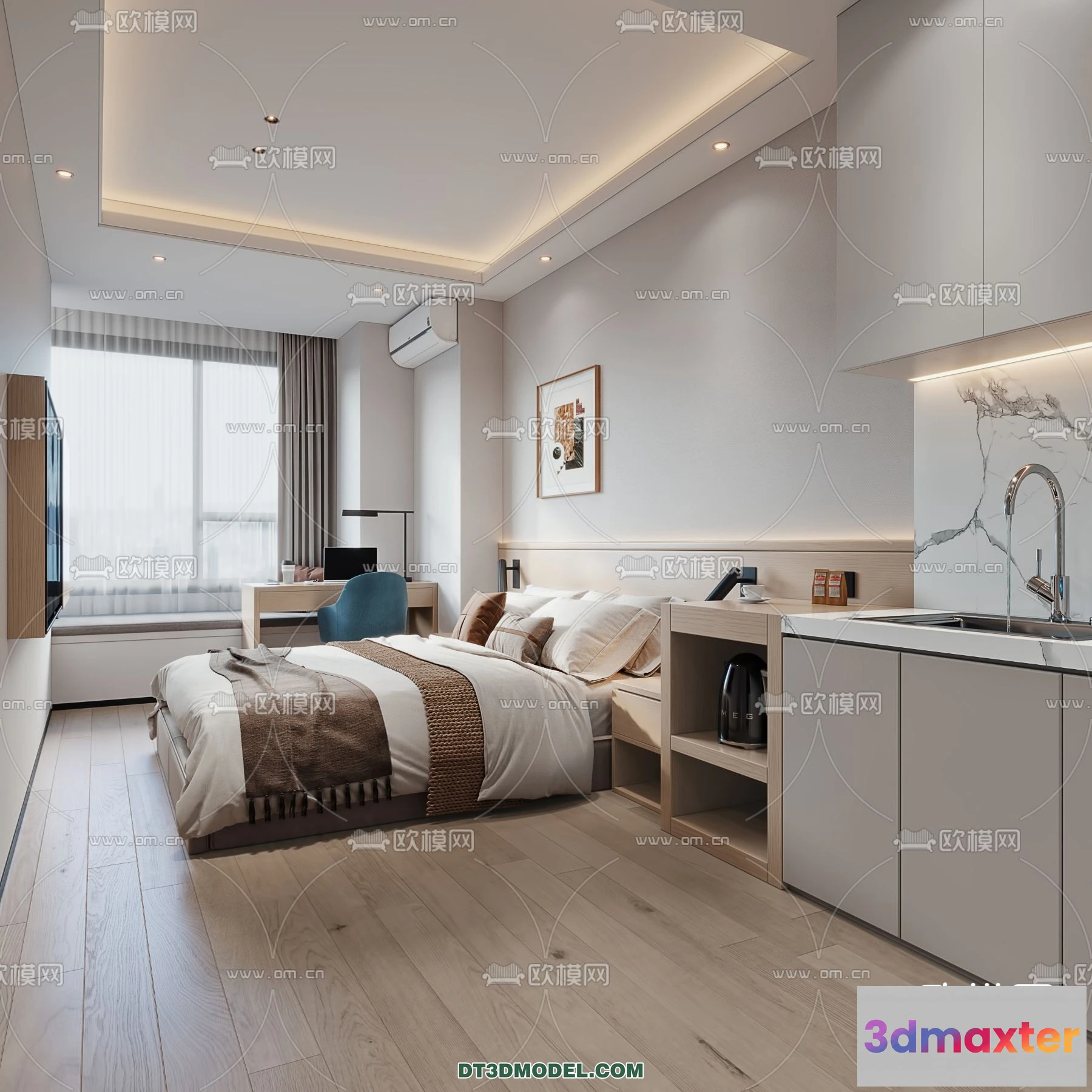 1373905 - Bedroom For Hotel - 3D Scene - Interior Design - 041 3D Max