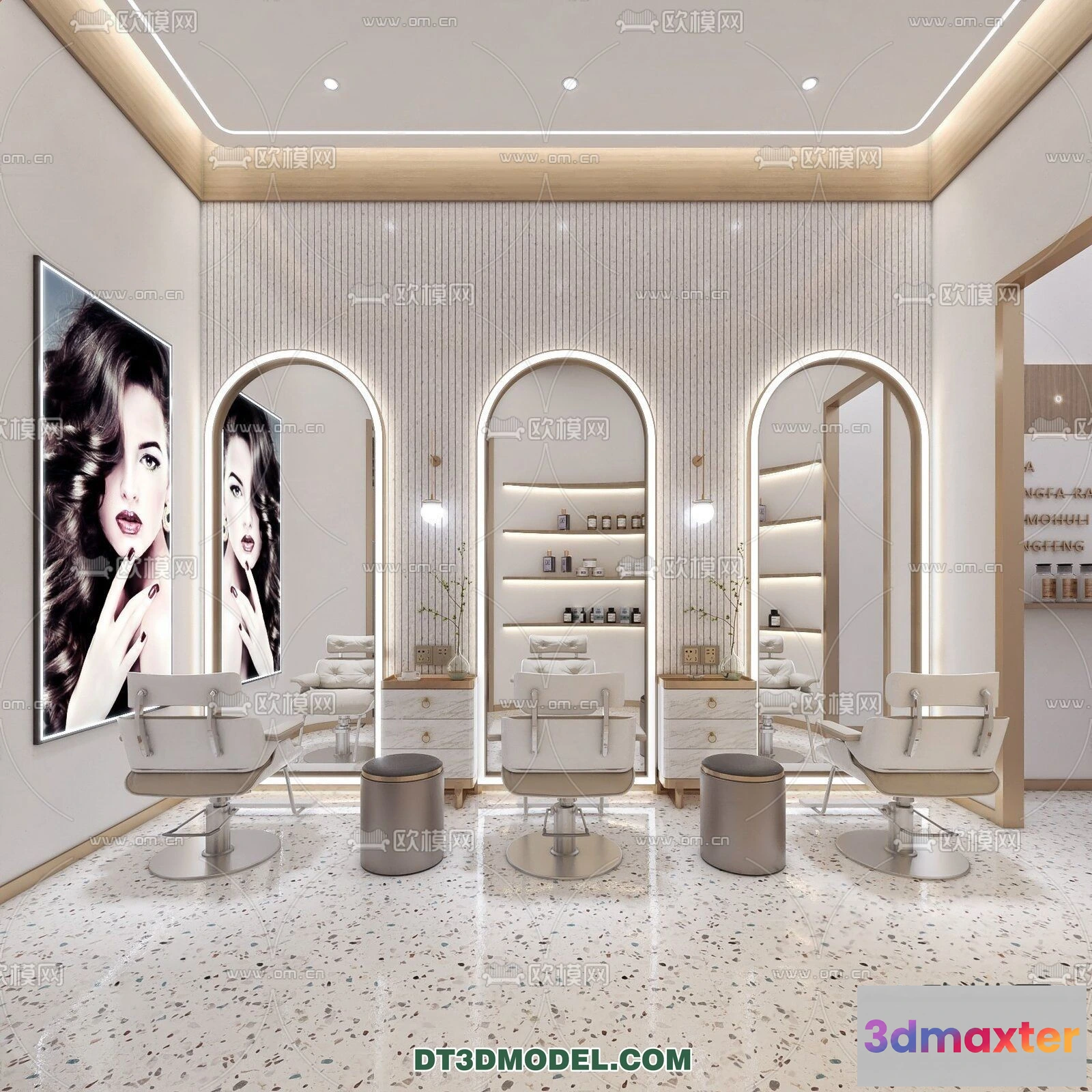 1373921 - Hair Salon - 3D Interior Scene - 086 3D Max