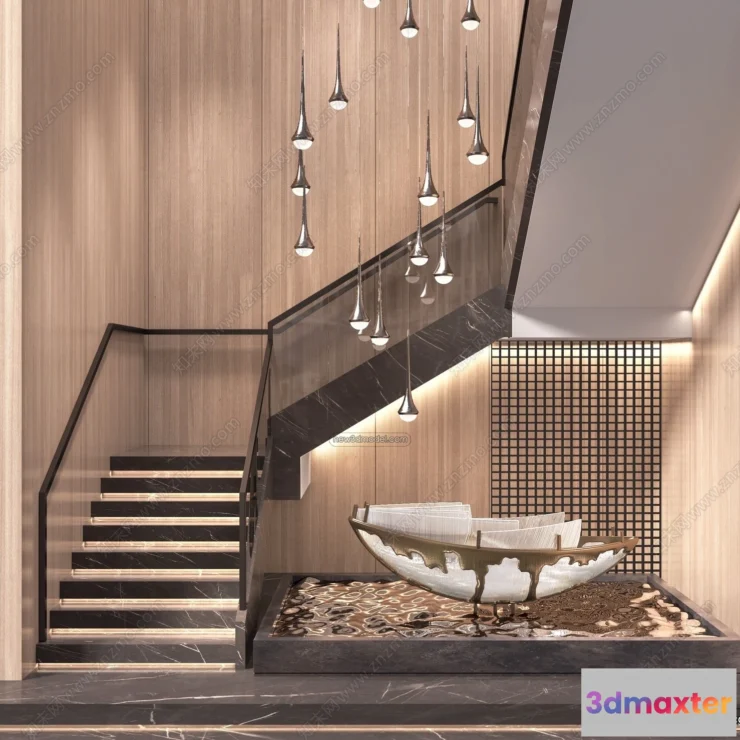 1373927 - Staircase Decoration - 3D Interior Scene - 3D Models - 151 3D Max