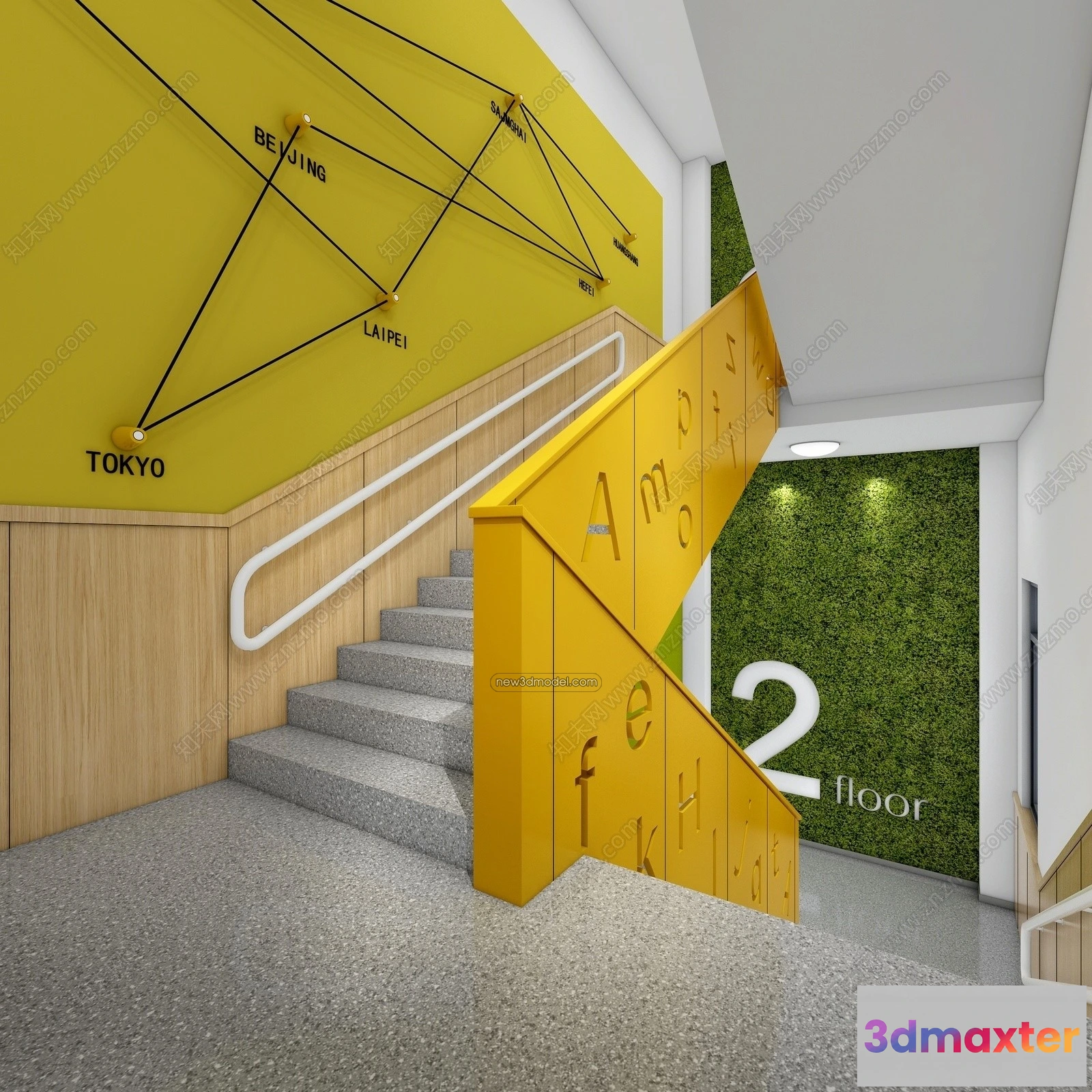 1374454 - Staircase Decoration - 3D Interior Scene - 3D Models - 159 3D Max