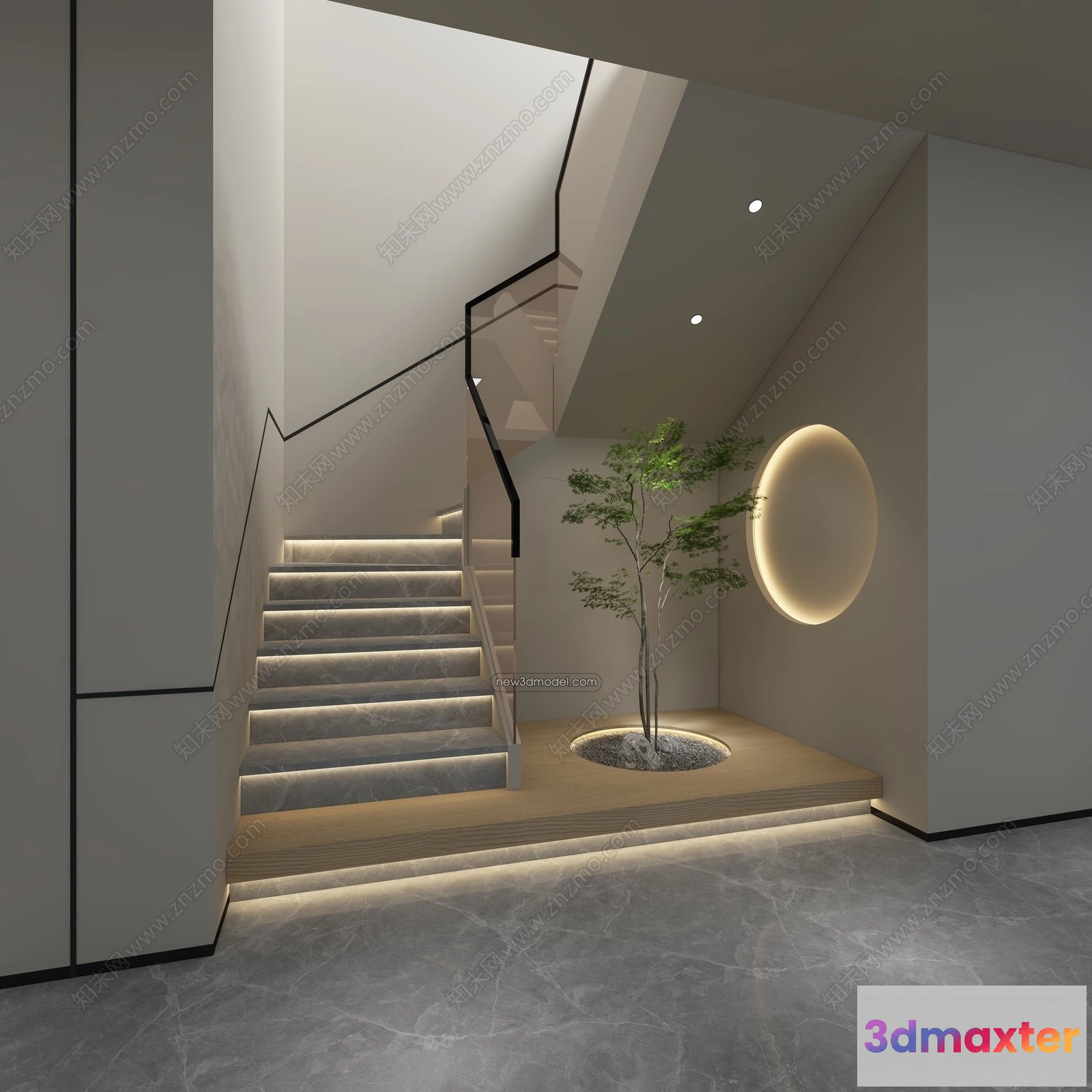 1374721 - Staircase Decoration - 3D Interior Scene - 3D Models - 163 3D Max