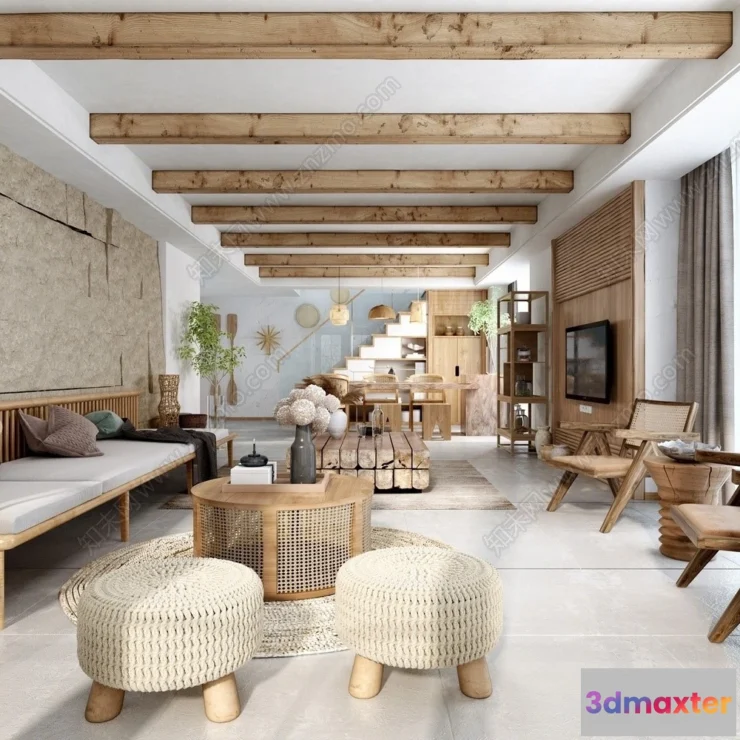 1374976 - Homestay 3D Interior Scene - 3D Models - 174 3D Max