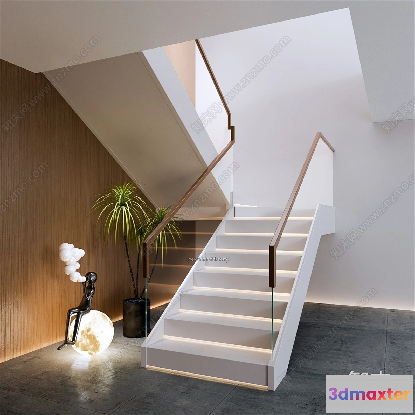 1374979 - Staircase Decoration - 3D Interior Scene - 3D Models - 167 3D Max