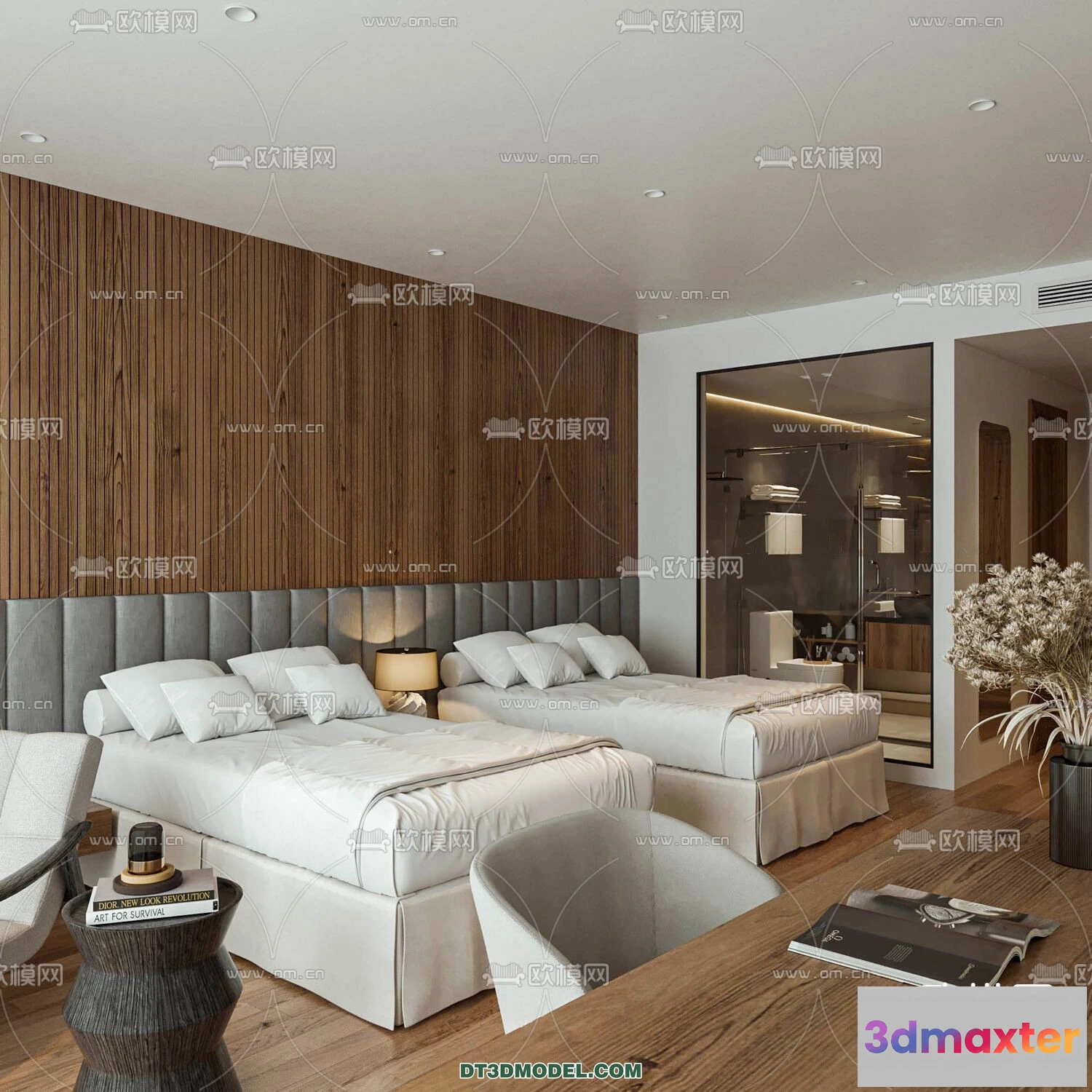 1375217 - Bedroom For Hotel - 3D Scene - Interior Design - 061 3D Max