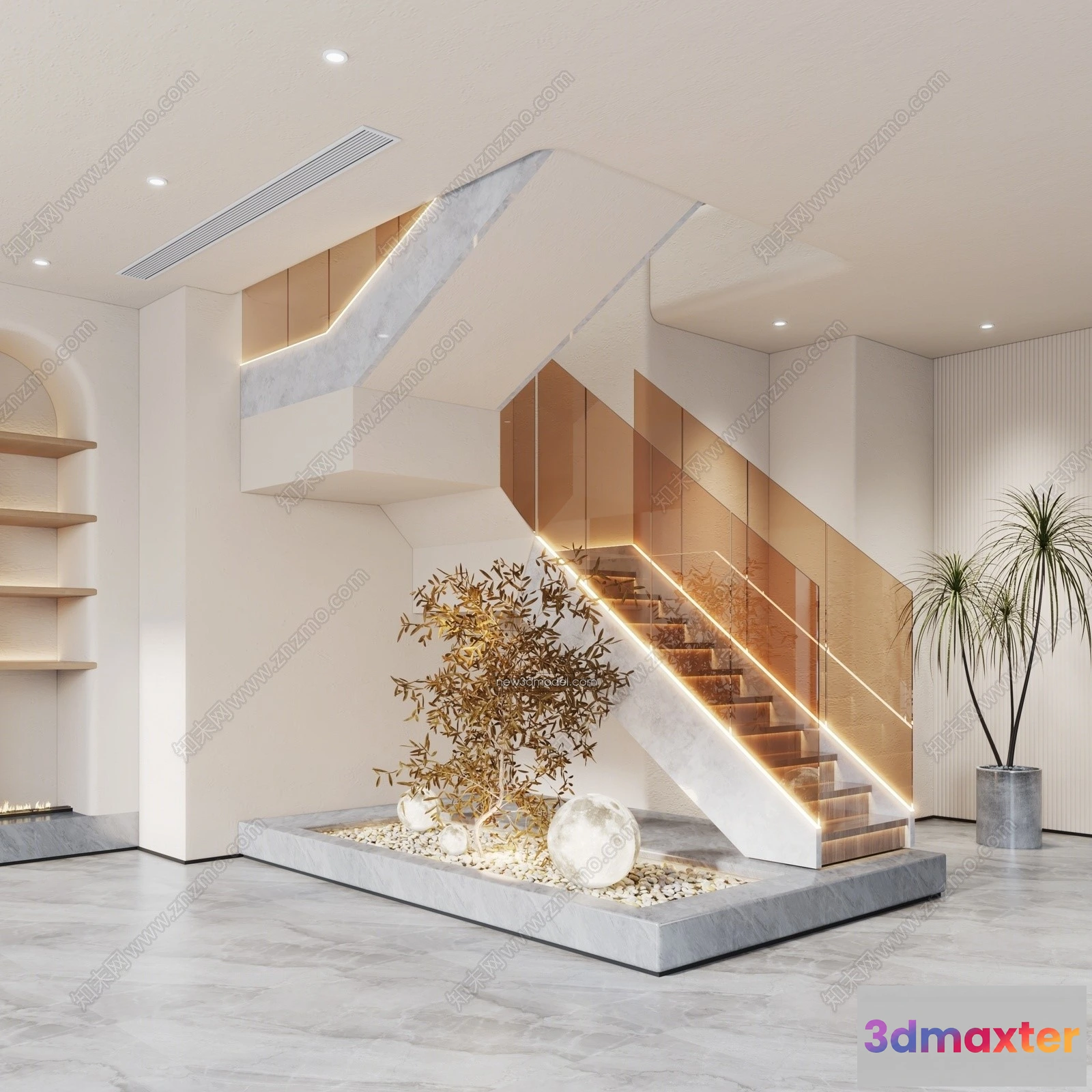 1377312 - Staircase Decoration - 3D Interior Scene - 3D Models - 204 3D Max