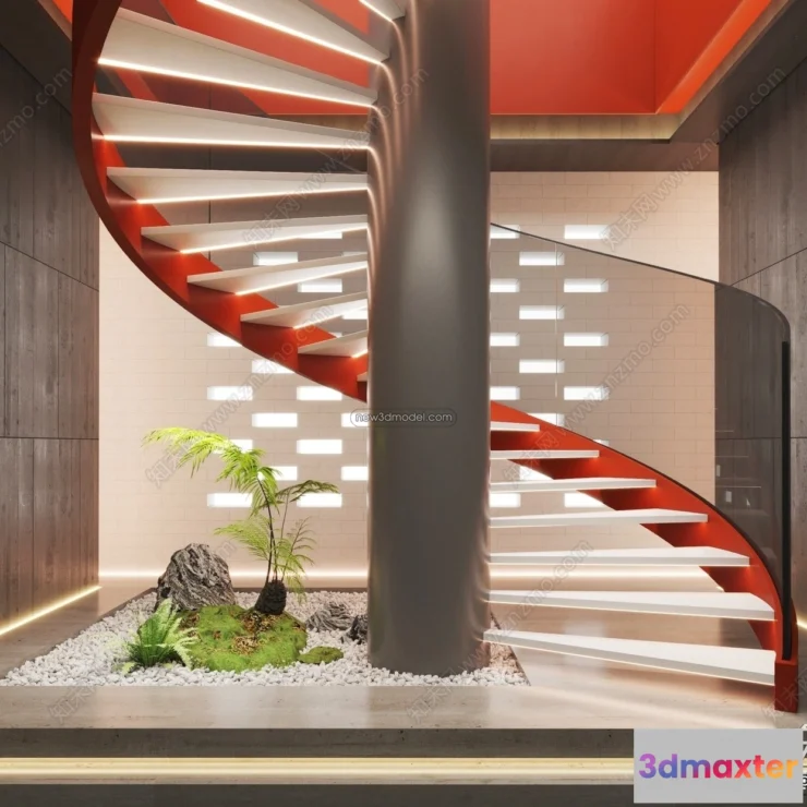 1378109 - Staircase Decoration - 3D Interior Scene - 3D Models - 216 3D Max