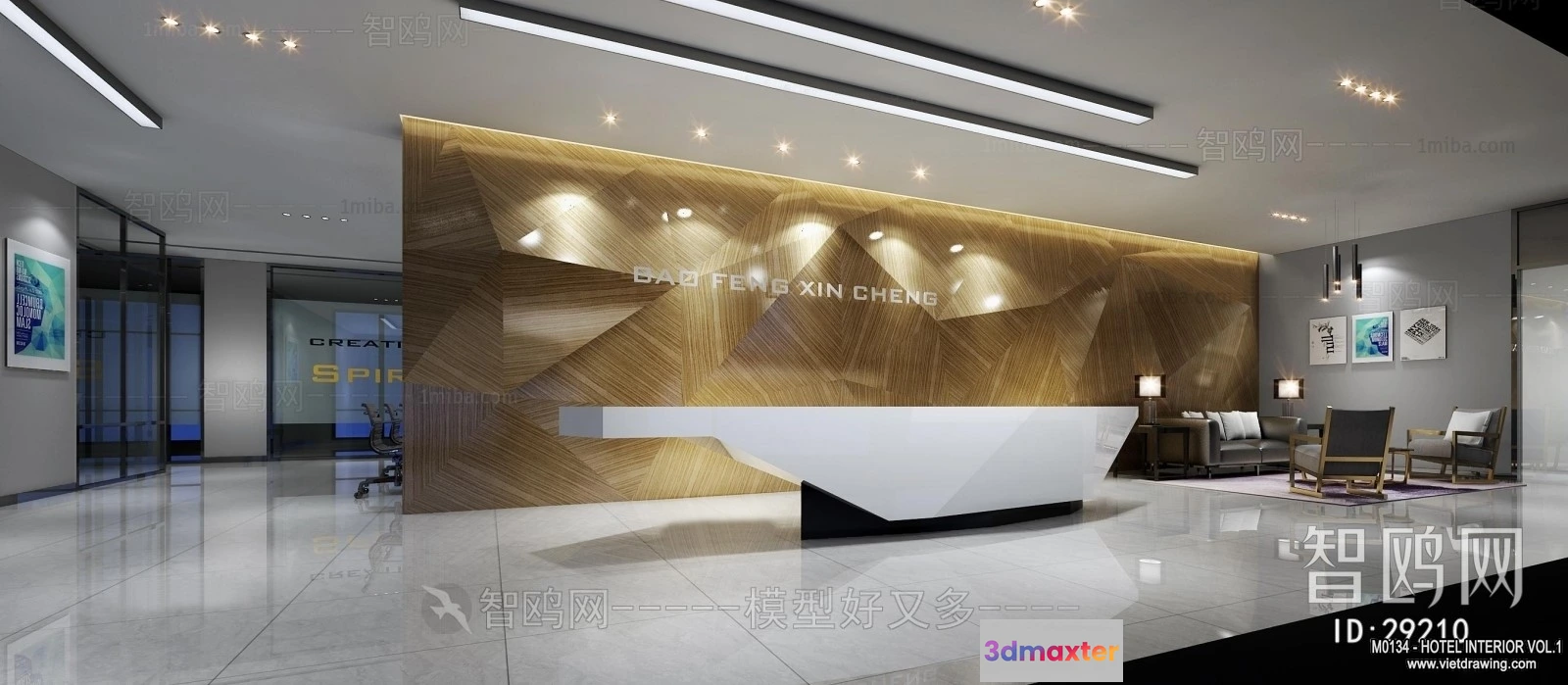 1385130 - Hotel - Reception - 3D Interior Scene - 3D Models - 326 3D Max