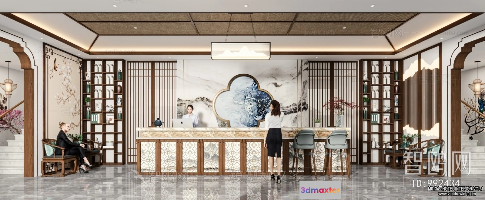 1385822 - Hotel - Reception - 3D Interior Scene - 3D Models - 337 3D Max