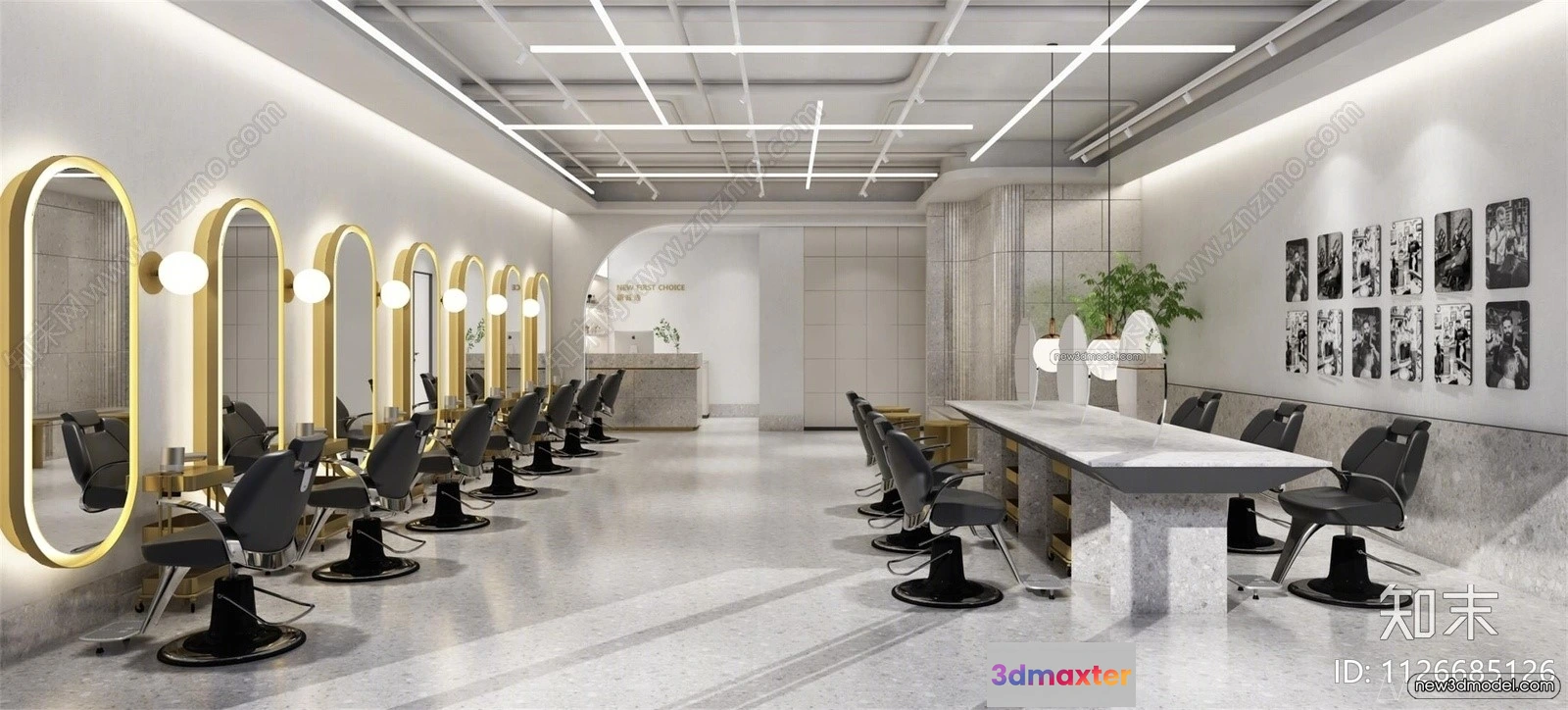 1387813 - Hair Salon - 3D Interior Scene - 3D Models - 006 3D Max
