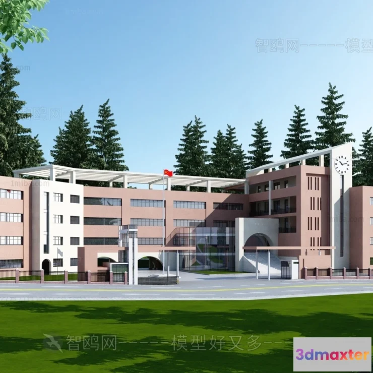 1570152 - Exterior 3D Models of School - 3D Scenes - 044 3D Max
