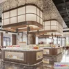 1572974 - Modern Style Interior 3D Blocks and 3D Models - Buffet Restaurant 3D Scene - 809 3D Max
