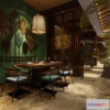 1573904 - Modern Style Interior 3D Blocks and 3D Models - Asian Restaurant 3D Scene - 1002 3D Max
