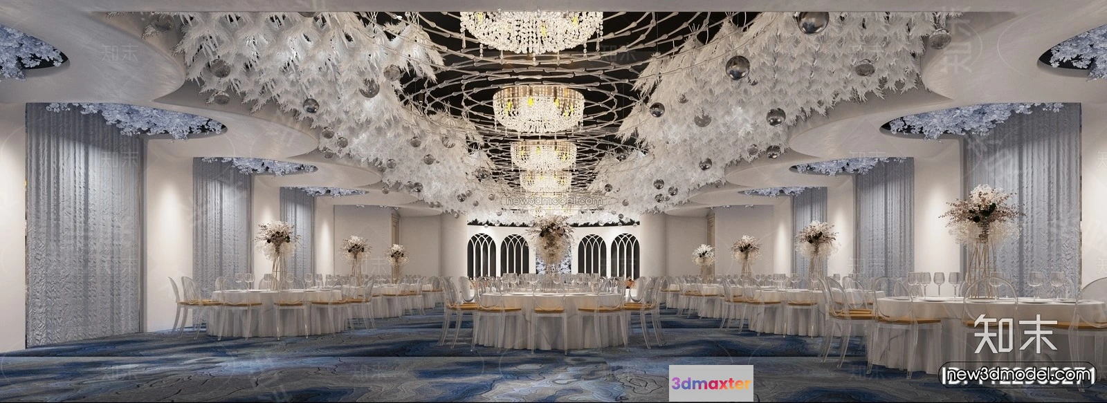 1574392 - Modern Style Interior 3D Blocks and 3D Models - Wedding Hall 3D Scene - 920 3D Max