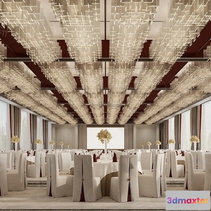 1574412 - Modern Style Interior 3D Blocks and 3D Models - Wedding Hall 3D Scene - 930 3D Max